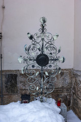 Grabkreuz kunstvoll Schmiedeeisen