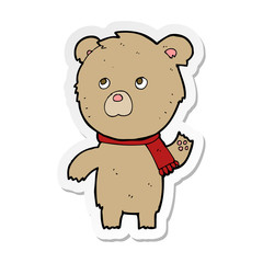 sticker of a cartoon teddy bear