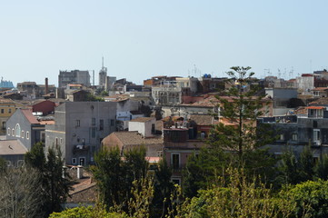 Panoramic view of the city Catania, Sicily, Italy