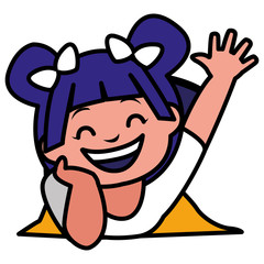 happy black girl character