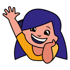 happy black girl character