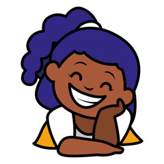happy black girl character