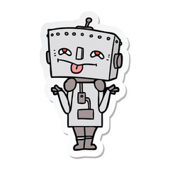 sticker of a cartoon robot