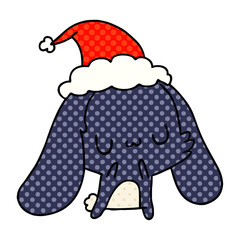 christmas cartoon of kawaii rabbit