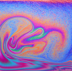 abstract colors and shapes of a special kind of soap bubbles.