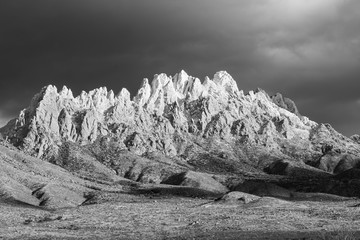 Beautiful snow capped Organ Mountains 