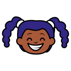 cute black girl head character