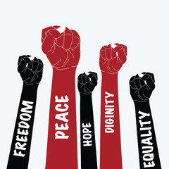 human rights hands, freedom, peace, hope, diginity equality-vector © artXLabs