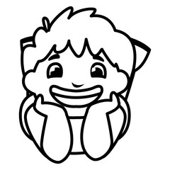 happy fat boy character