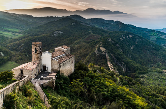 Church in the mountain, on the Appenines mountain in Abruzzo