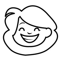 cute little girl head character
