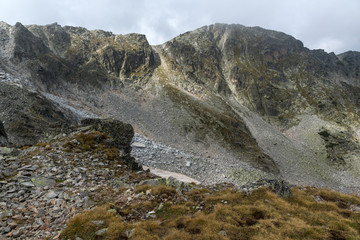 Rocky Landscape from Hiking Route to climbing a Musala peak, Rila mountain, Bulgaria