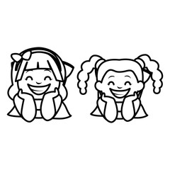happy little girls characters
