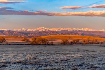 A Gorgeous Mountain View From the Colorado Plains at Sunrise