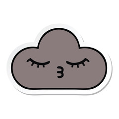 sticker of a cute cartoon storm cloud