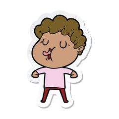 sticker of a cartoon man singing