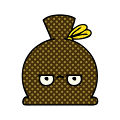 comic book style cartoon sack