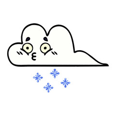 comic book style cartoon snow cloud