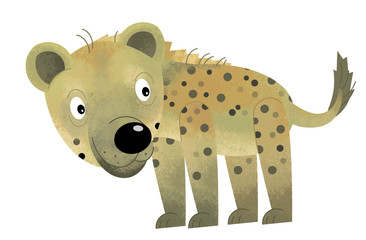 cartoon scene with hyena on white background - illustration for children