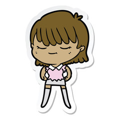 sticker of a cartoon woman