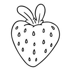line drawing doodle of a fresh strawberry