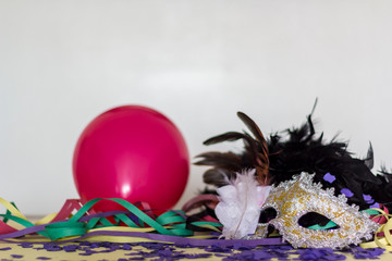 Carnival mask and colorful background