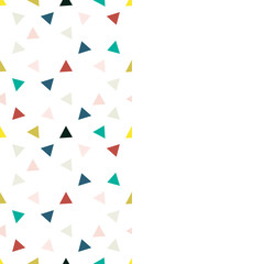 Card with triangular background. Seamless geometric pattern. Leaflet with seamless abstract triangle geometrical background. Infinity geometric pattern. Vector illustration.