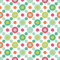 Colorful round seamless pattern. Dotted background. Vector illustration.