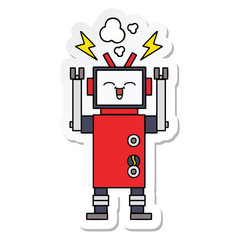 sticker of a cute cartoon robot