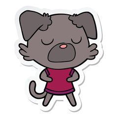sticker of a cartoon dog