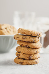 stack of chocolate chip cookies