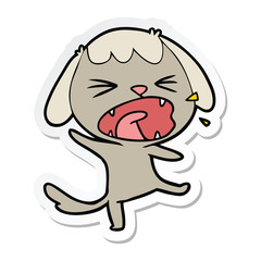 sticker of a cute cartoon dog