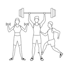 group of people working out