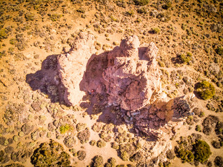 Rock formation in Teide National Park. aerial view