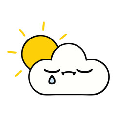 cute cartoon sunshine and cloud