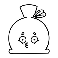 line drawing cartoon sack