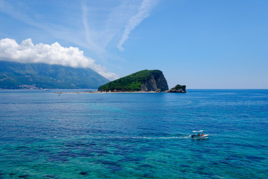 Montenegro, Adriatic Coast, near Budva, Sveti Nikola Island