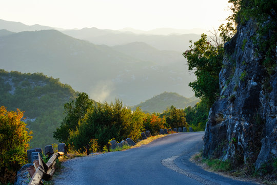Montenegro, mountain road near Rijeka Crnojevica