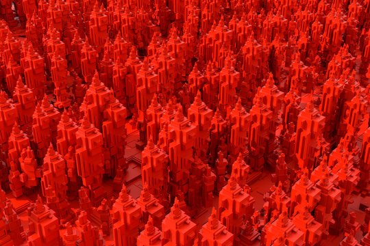 Red megacity, D Rendering