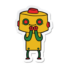 sticker of a cartoon robot