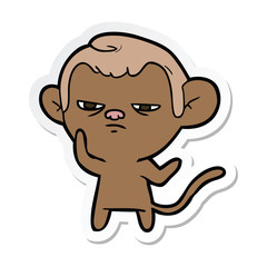 sticker of a cartoon monkey