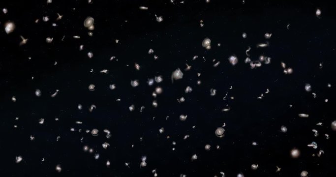 An abstract big bang animation zooming through vast galaxies in the universe. Imagery courtesy of NASA.  	