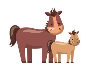 mare and foal cartoon