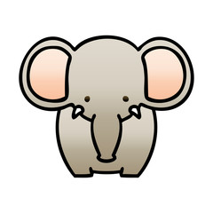 quirky gradient shaded cartoon elephant