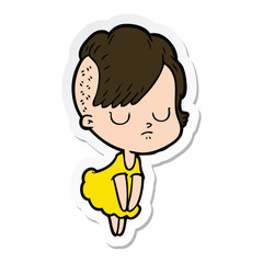 sticker of a cartoon woman