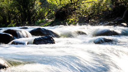 Long exposure of river in the forest Thailand
