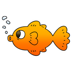 quirky gradient shaded cartoon fish