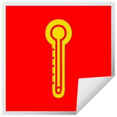 square peeling sticker cartoon glass thermometer