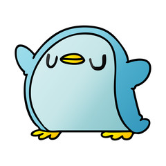 gradient cartoon kawaii of a cute penguin