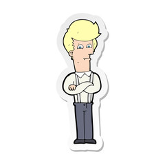 sticker of a cartoon annoyed man